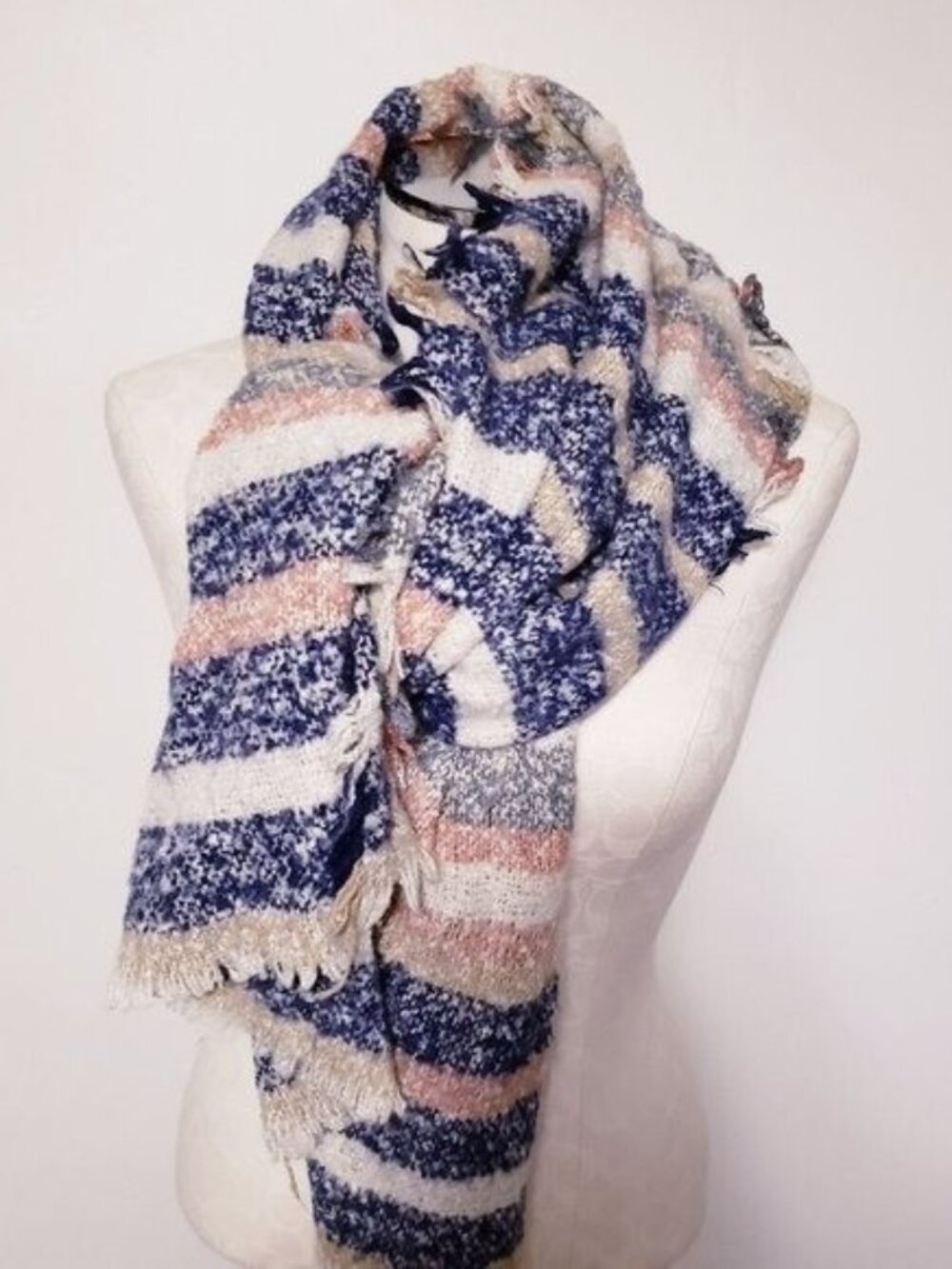 UNBRANDED Neutrals Striped Scarf Women's One Size